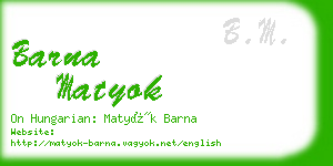 barna matyok business card